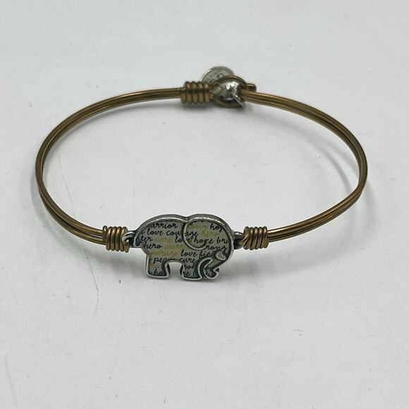Luca + Danni Lucky Elephant Brass
Bangle Hook Closure Wire Bracelet USA - Picture 1 of 7